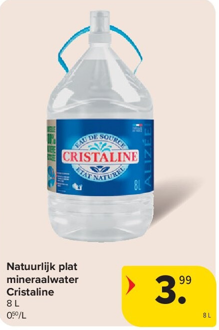 Natuurlijk plat mineraalwater Cristaline