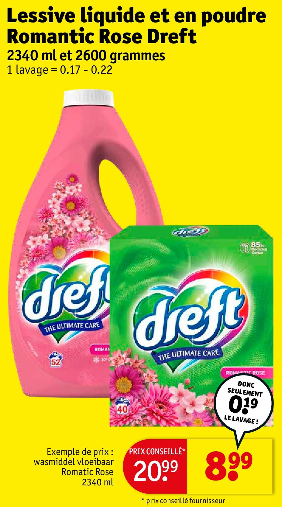 Lessive liquide et en poudre Romantic Rose Dreft