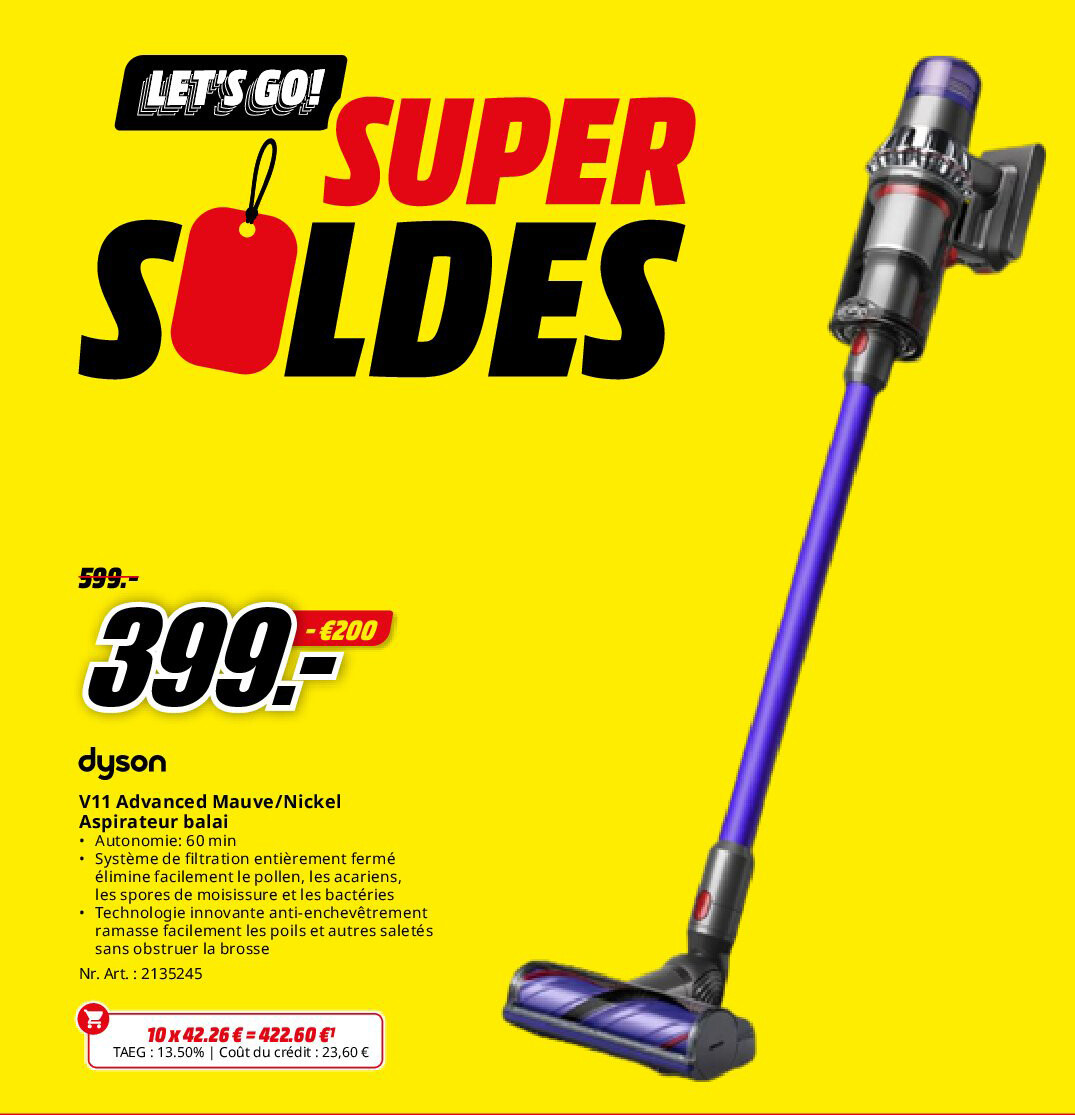 V11 Advanced Mauve/Nickel Aspirateur balai