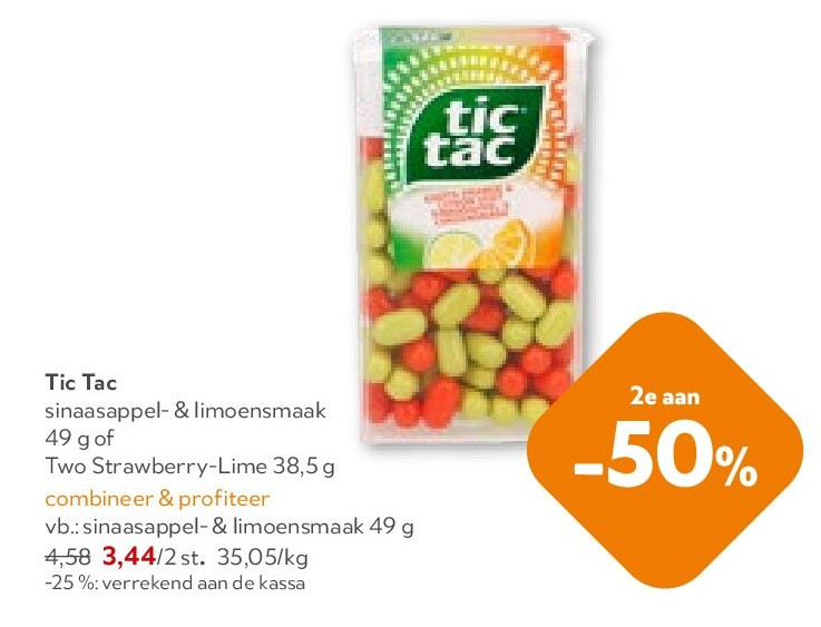 Tic Tac sinaasappel-& limoensmaak 49 g