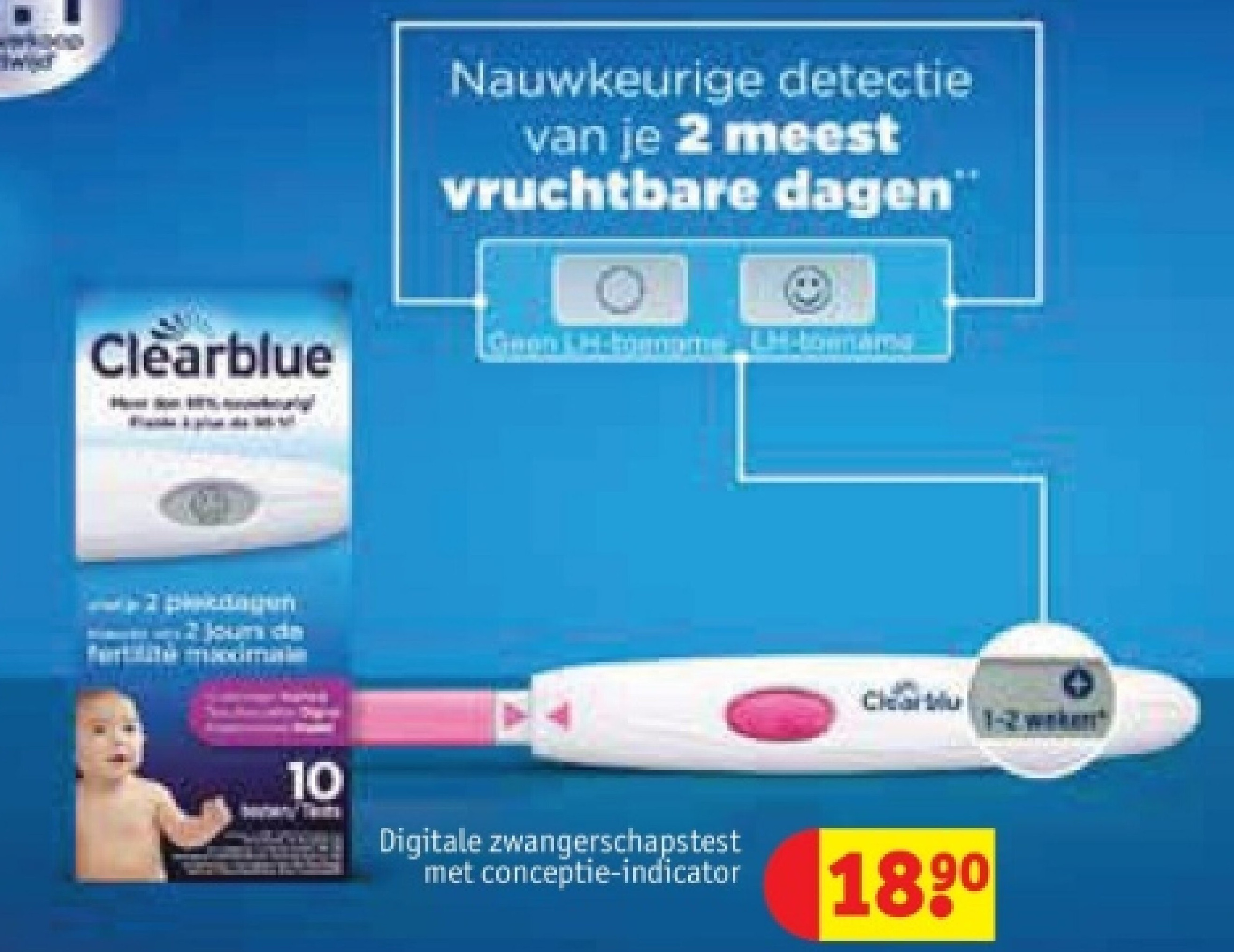 Digitale zwangerschapstest met conceptie-indicator