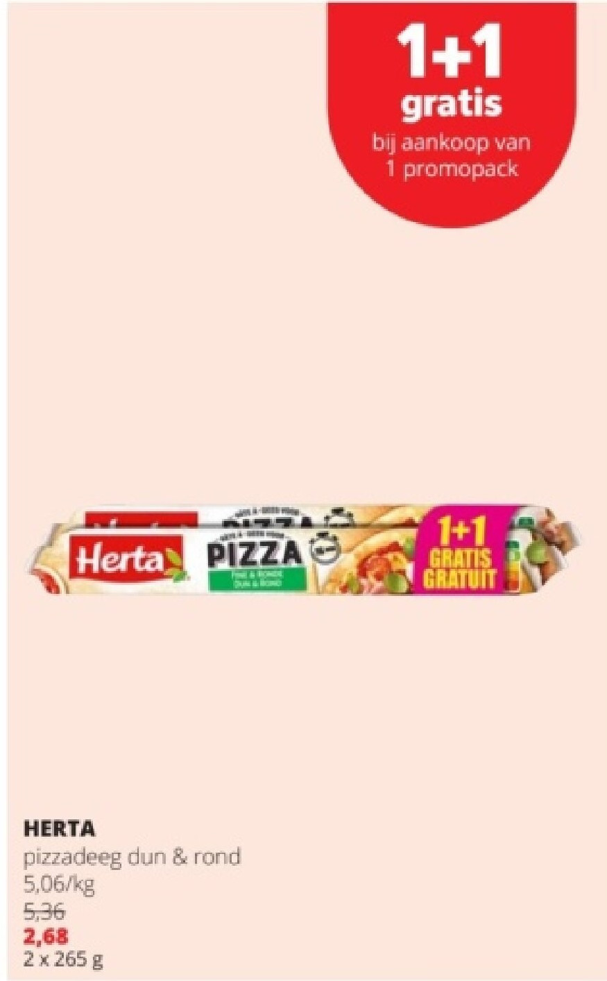 HERTA pizzadeeg dun & rond