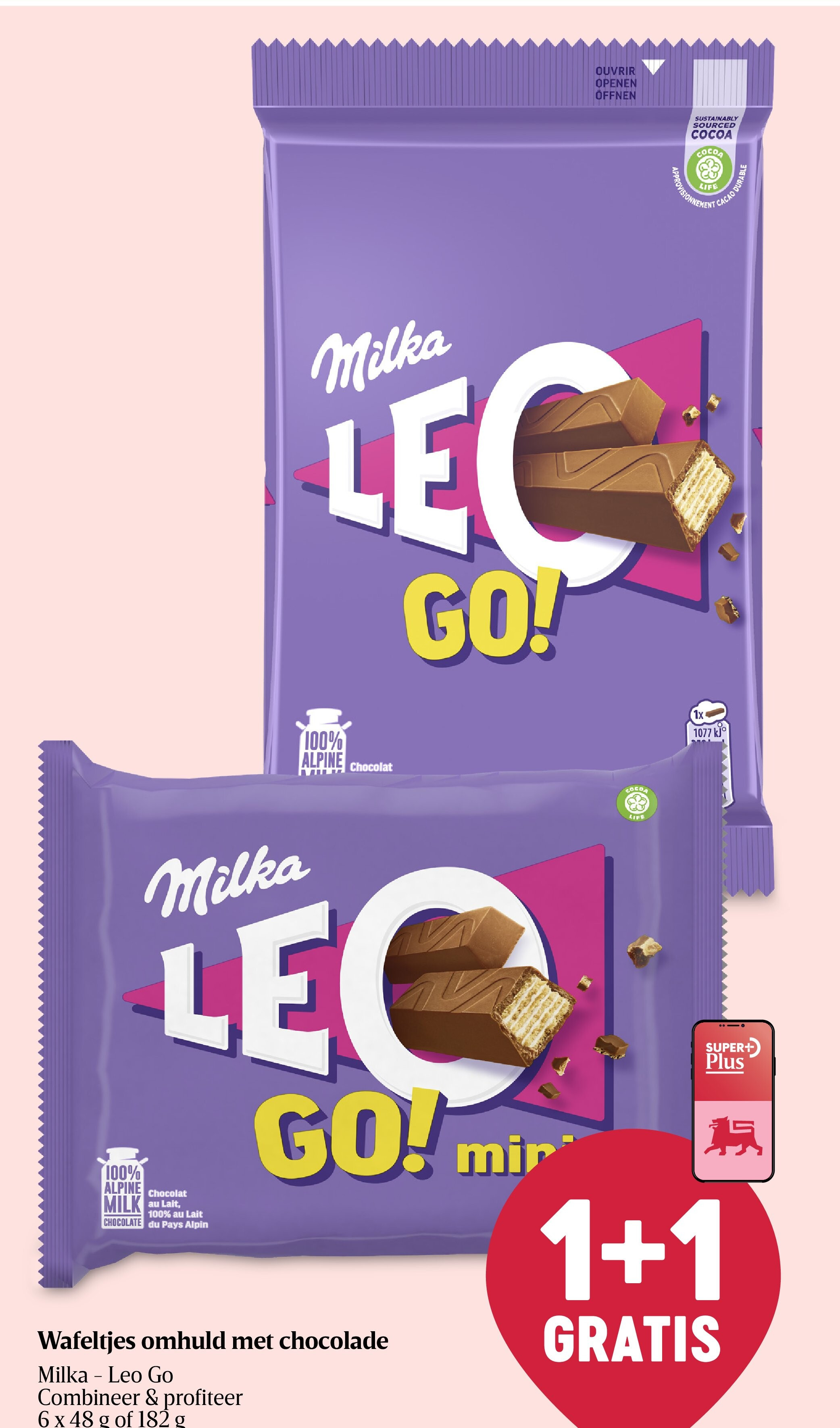 Wafeltjes omhuld met chocolade