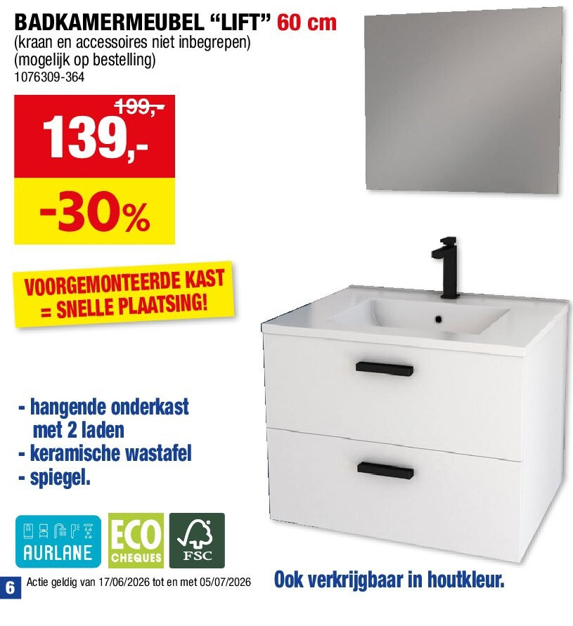 BADKAMERMEUBEL “LIFT” 60 cm