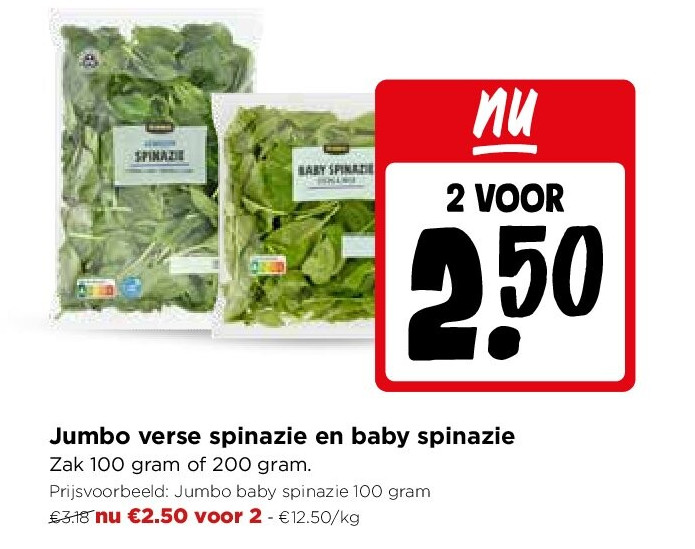 Jumbo verse spinazie en baby spinazie