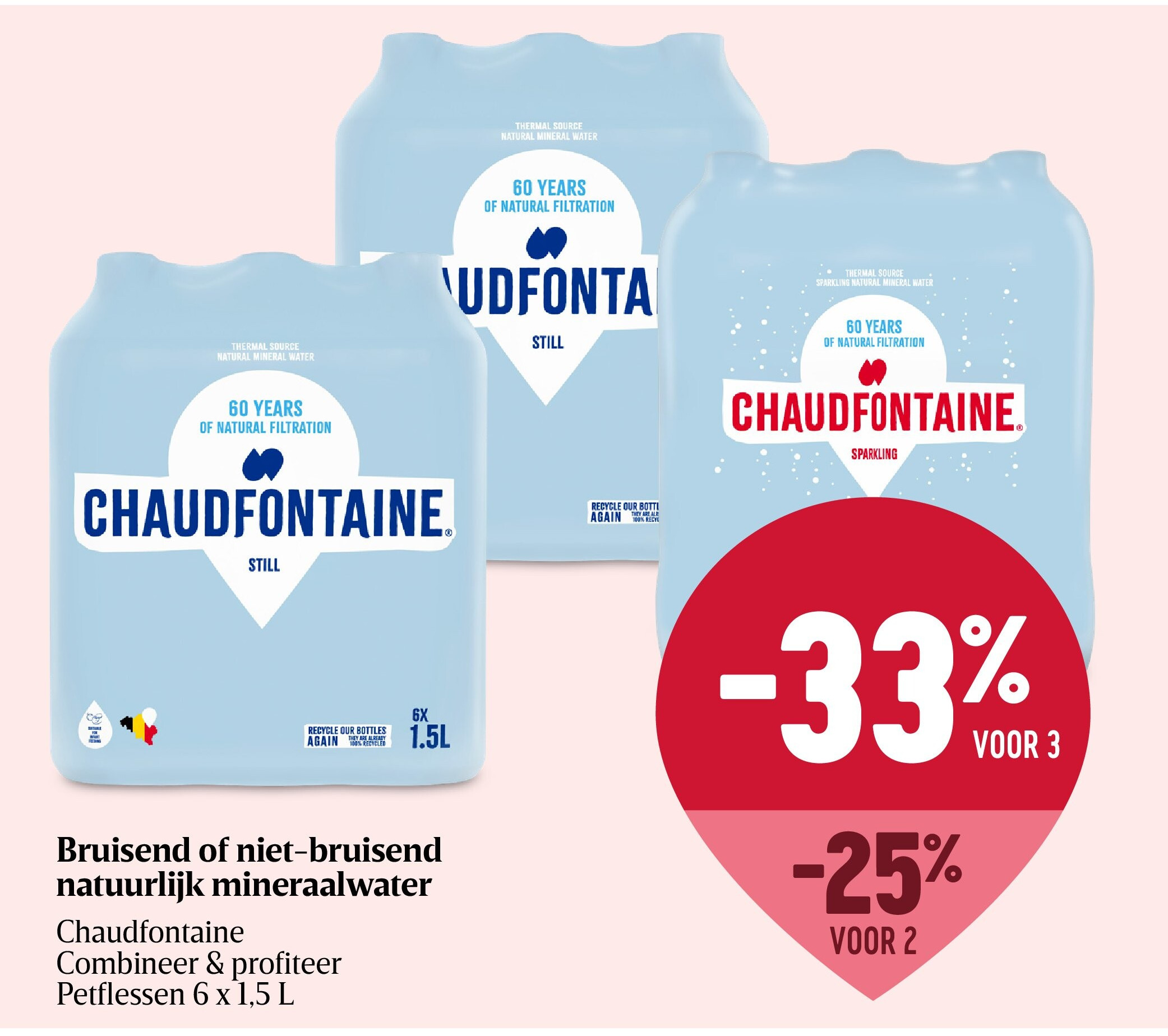 Bruisend of niet-bruisend natuurlijk mineraalwater