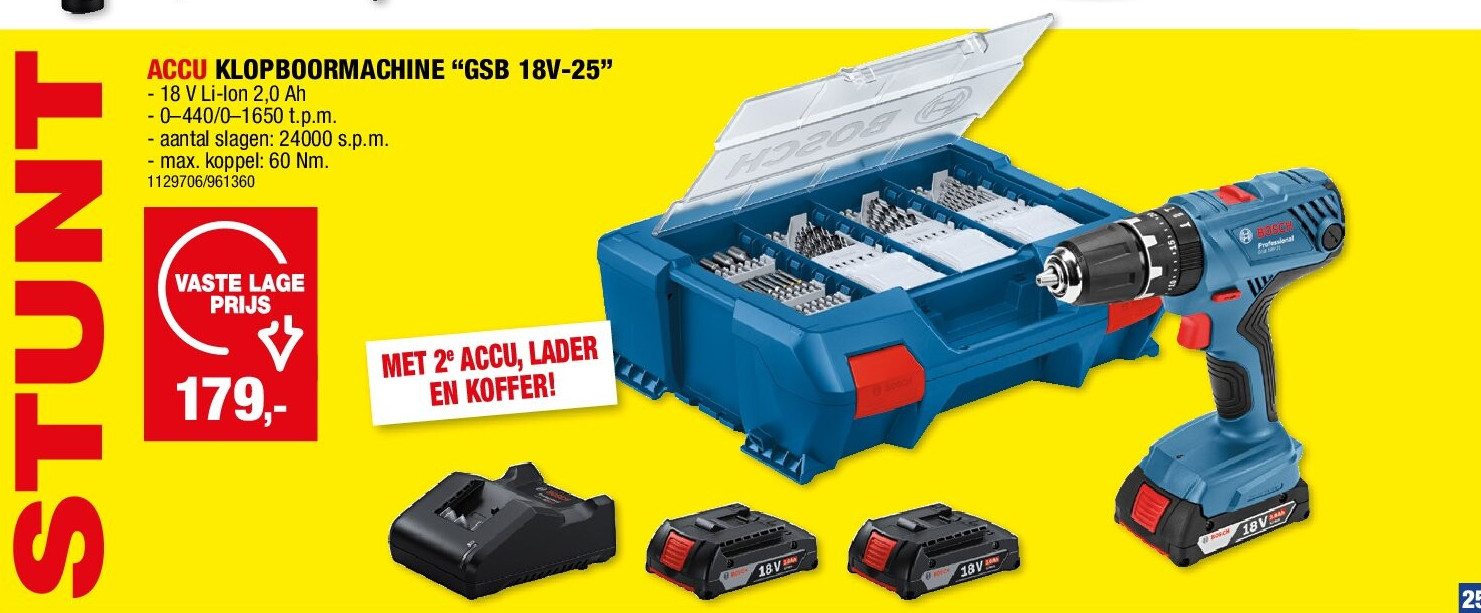 ACCU KLOPBOORMACHINE “GSB 18V-25”