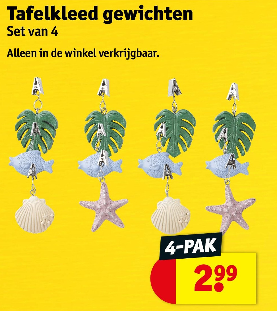 Tafelkleed gewichten