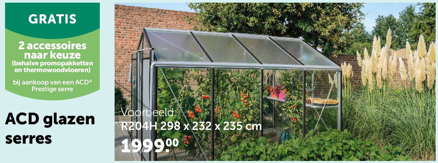 ACD glazen serres R204H 298 x 232 x 235 cm