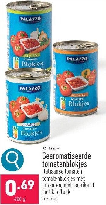 Gearomatiseerde tomatenblokjes