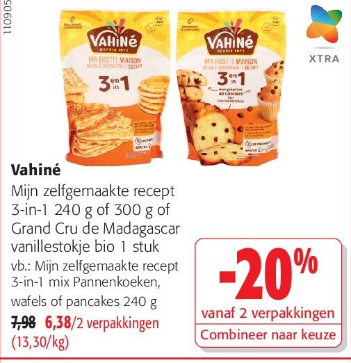Vahiné Mijn zelfgemaakte recept 3-in-1 mix Pannenkoeken, wafels of pancakes 240 g