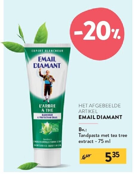 EMAIL DIAMANT Tandpasta met tea tree extract 75 ml