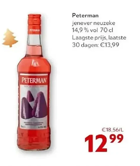 Peterman jenever neuzeke 14,9% vol 70 cl