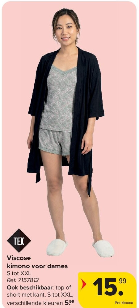 Viscose kimono voor dames