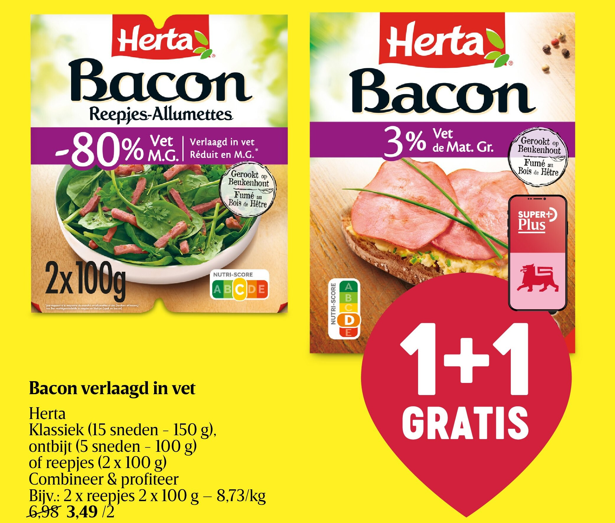 Bacon verlaagd in vet