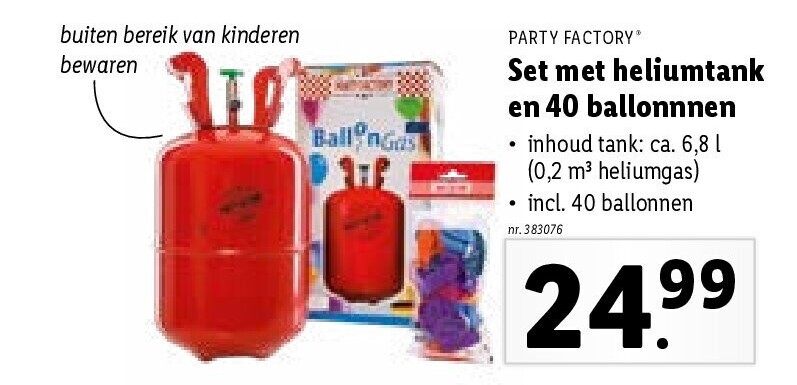Set met heliumtank en 40 ballonnnen