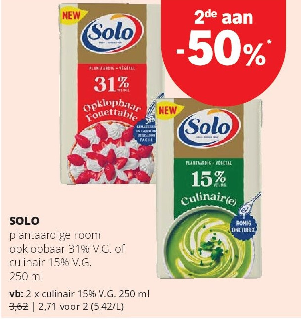SOLO plantaardige room opklopbaar 31% V.G.