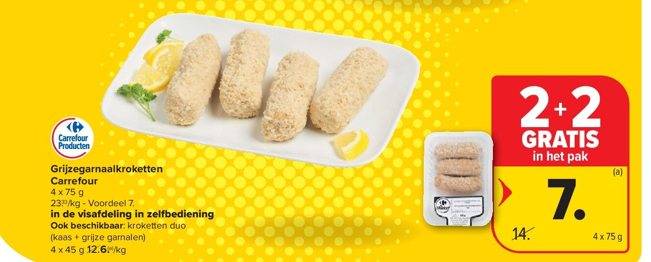Grijzegarnaalkroketten Carrefour
