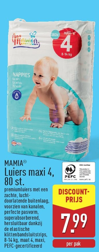 Luiers maxi 4, 80st.