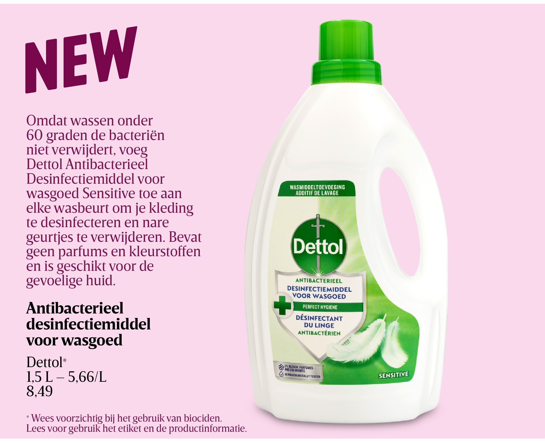Antibacterieel desinfectiemiddel voor wasgoed