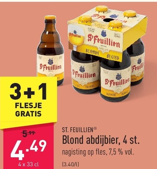 Blond abdijbier, 4 st.