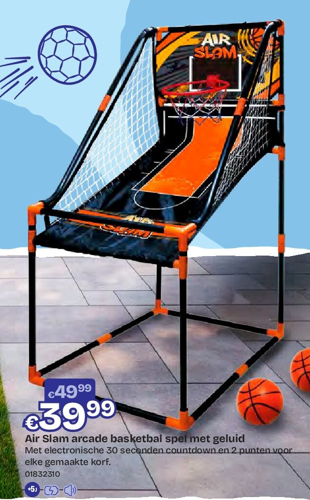 Air Slam arcade basketbal spel met geluid