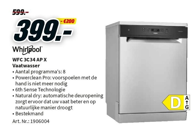 Whirpool WFC 3C34 AP X Vaatwasser