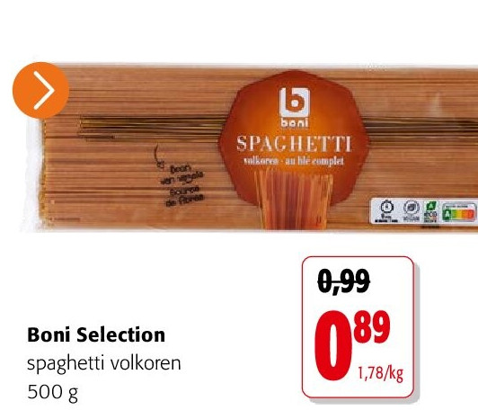 Boni Selection spaghetti volkoren 500 g