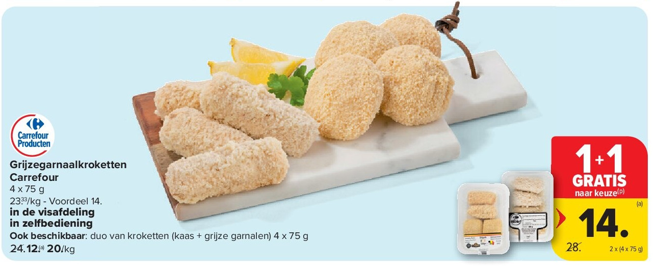 Grijzegarnaalkroketten Carrefour