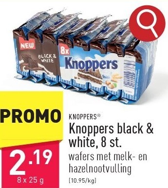 Knoppers black & white, 8 st.