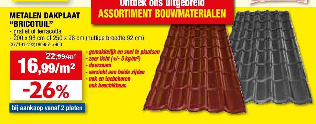 METALEN DAKPLAAT “BRICOTUIL”