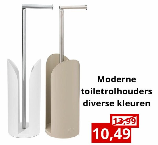 Moderne toiletrolhouders diverse kleuren