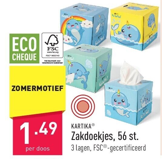 Zakdoekjes, 56 st.