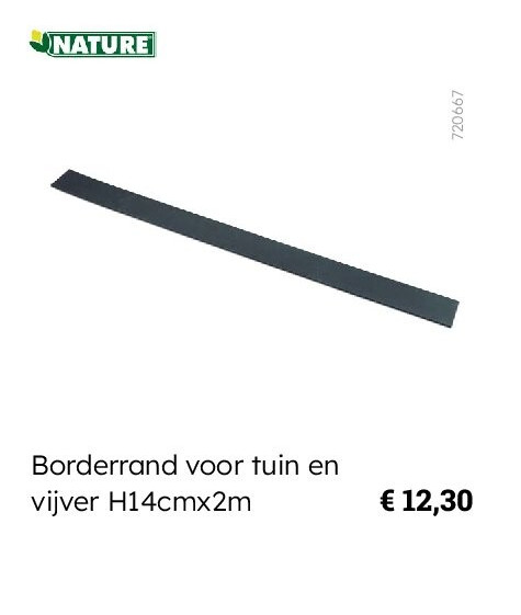 Borderrand voor tuin en vijver H14cmx2m
