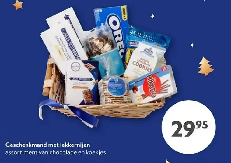 Geschenkmand met lekkernijen