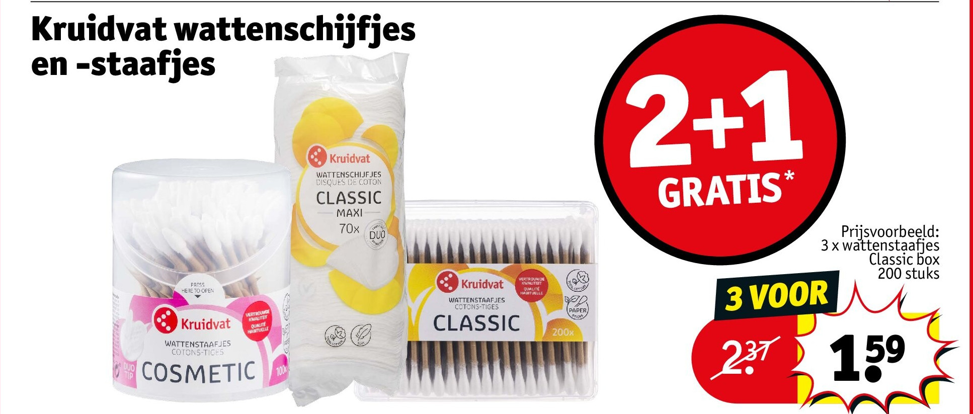 Kruidvat wattenschijfjes en -staafjes