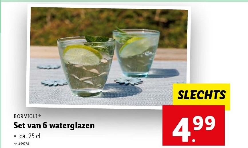 Set van 6 waterglazen