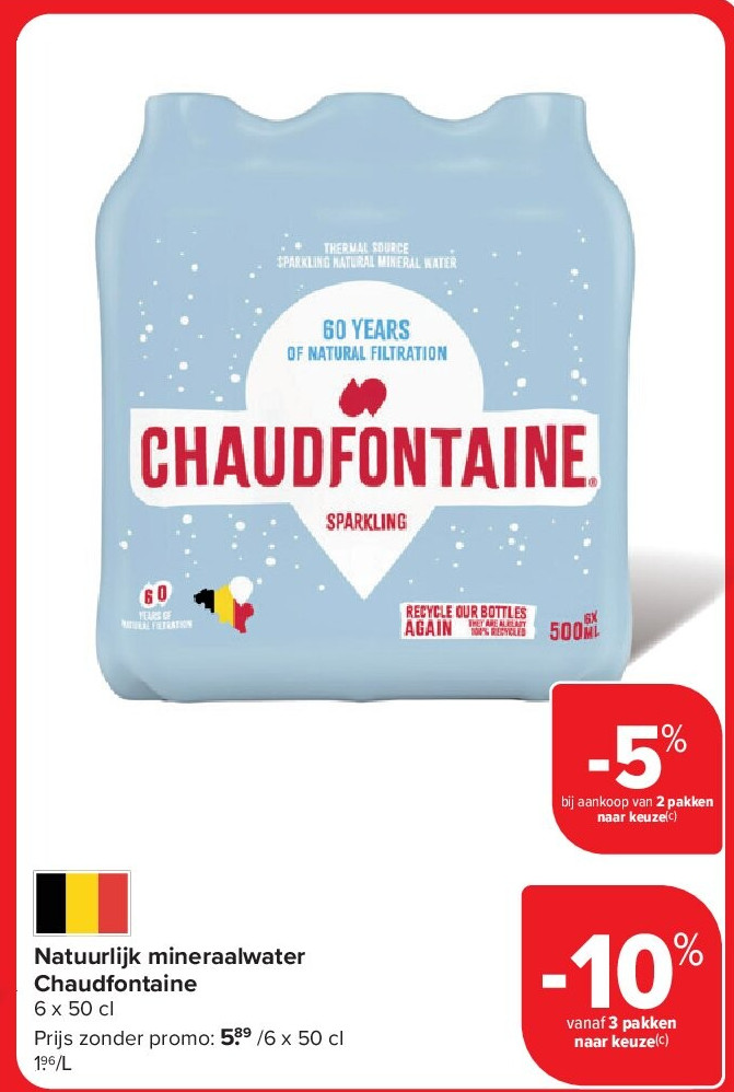 Natuurlijk mineraalwater Chaudfontaine