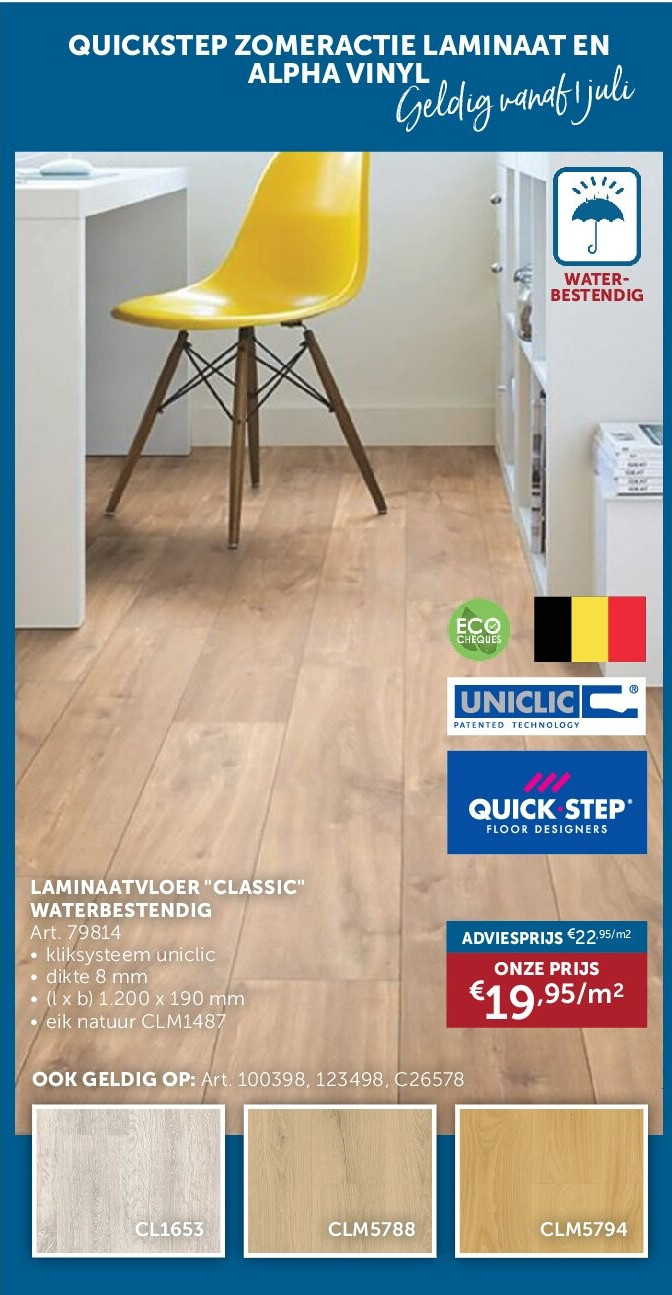 LAMINAATVLOER "CLASSIC" WATERBESTENDIG