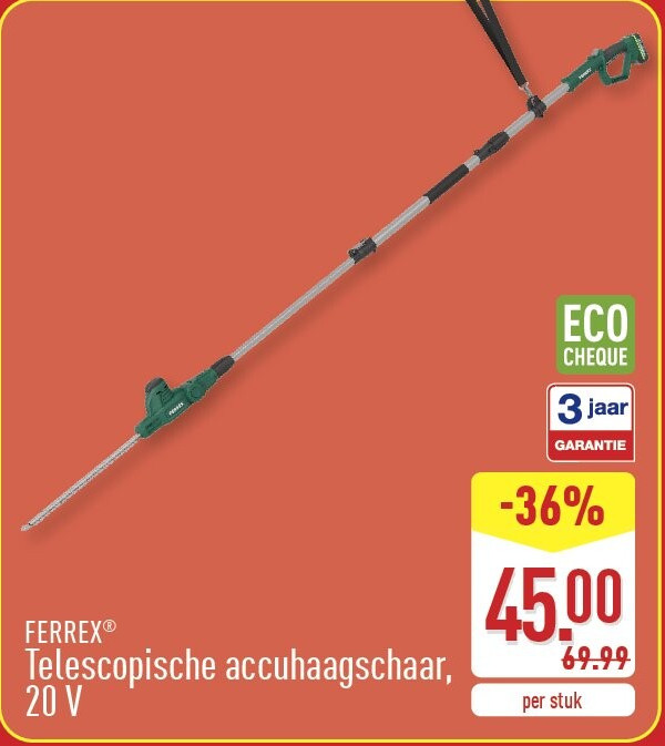 Telescopische accuhaagschaar, 20V