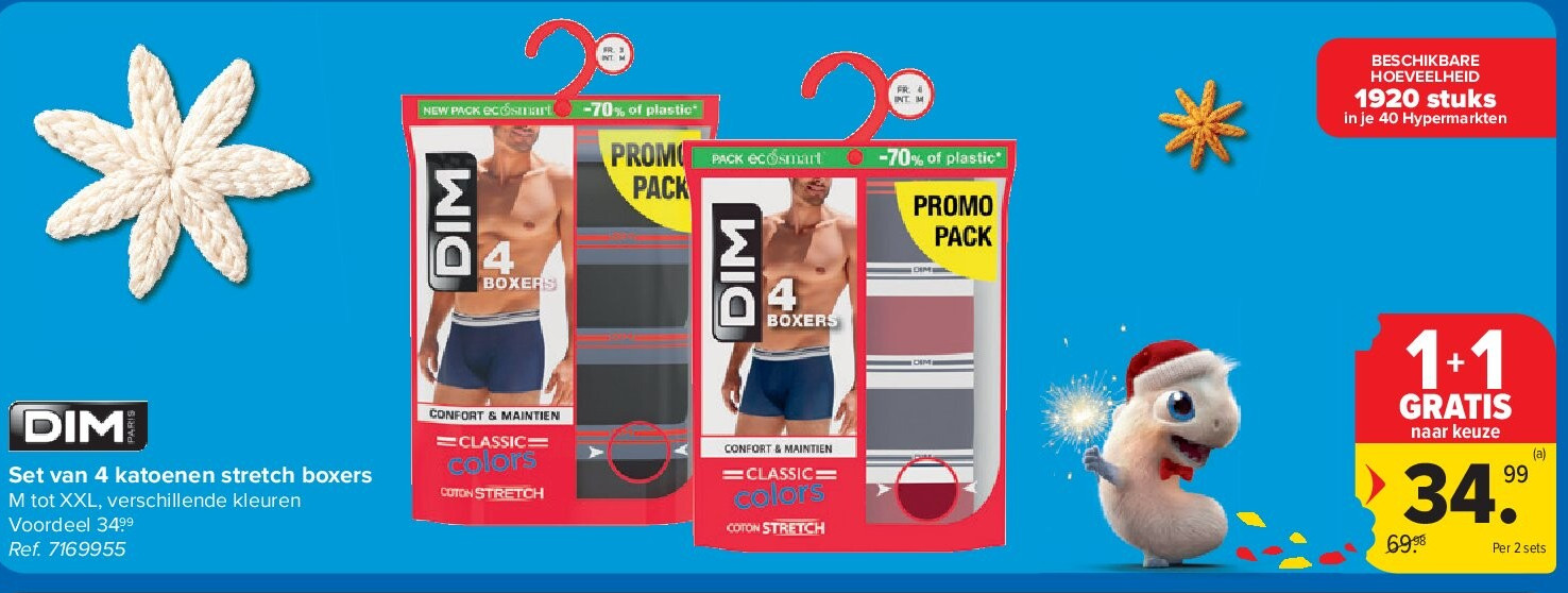 Set van 4 katoenen stretch boxers