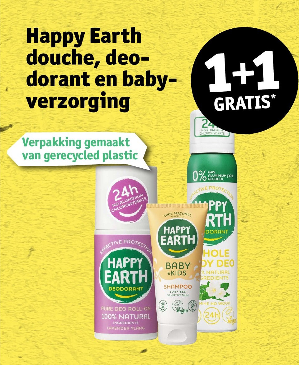 Happy Earth douche, deodorant en babyverzorging