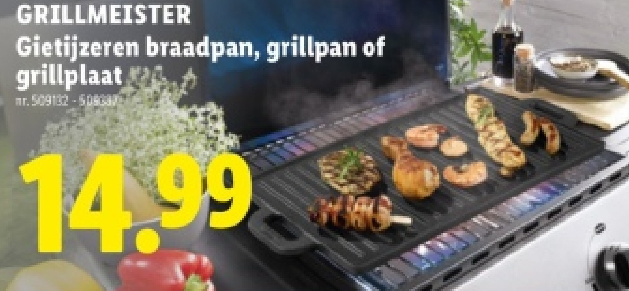 Gietijzeren braadpan, grillpan of grillplaat