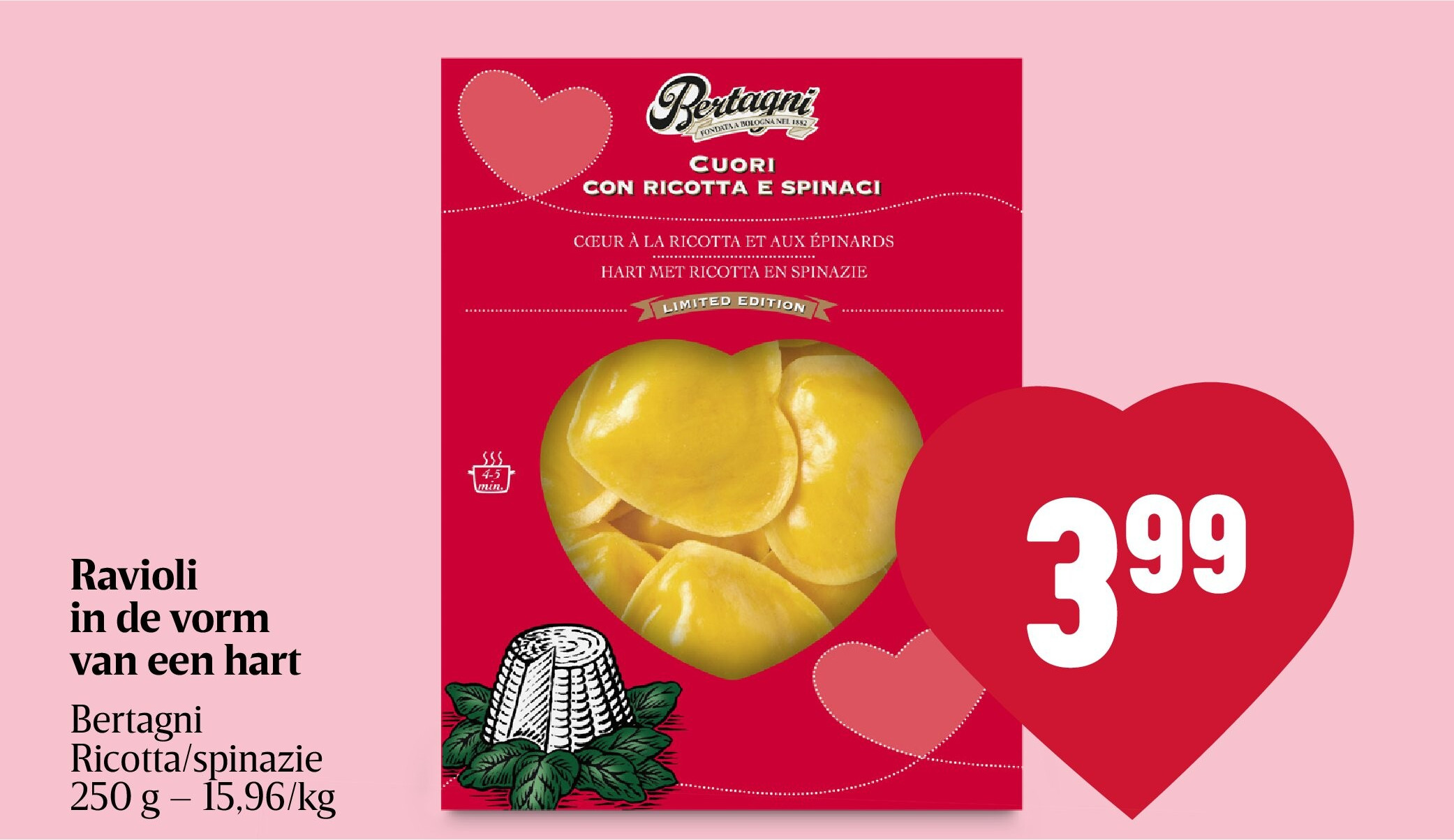 Ravioli in de vorm van een hart