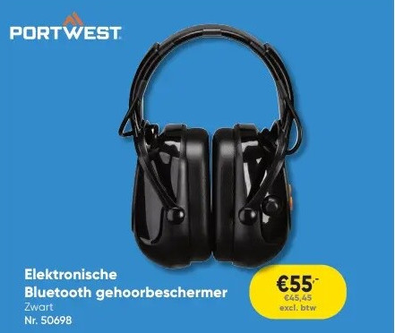 Elektronische Bluetooth gehoorbeschermer Zwart Nr. 50698