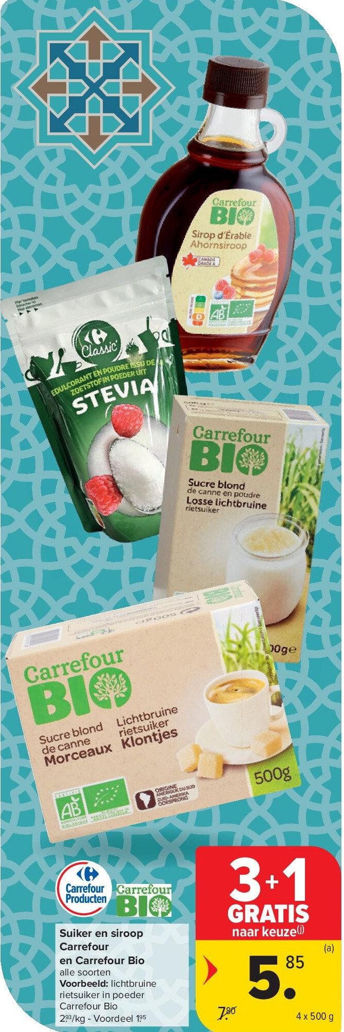 Suiker en siroop Carrefour en Carrefour Bio