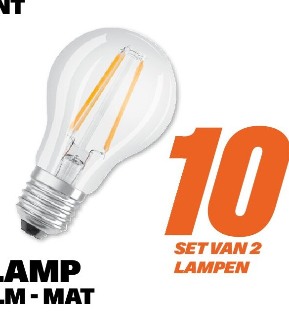 Kaarslamp E14 470 lm - filament - set van 2