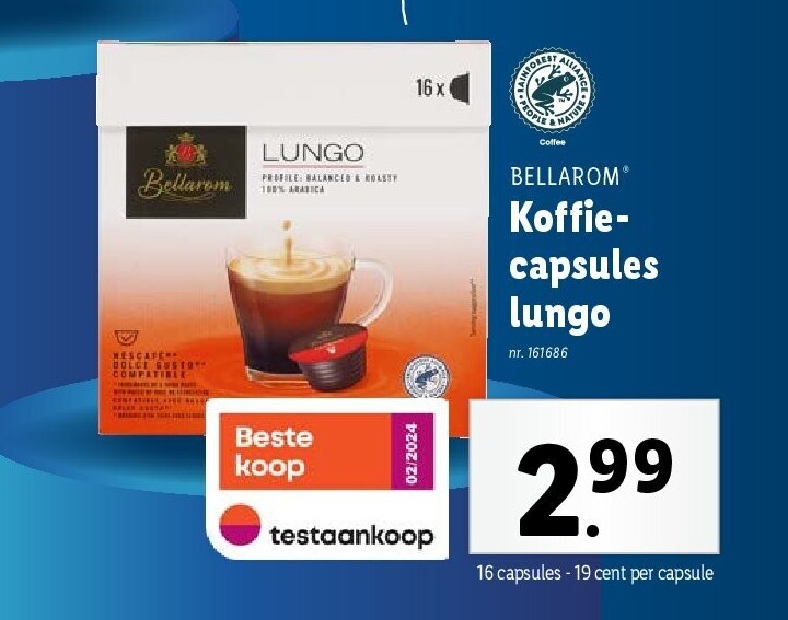 Koffiecapsules lungo