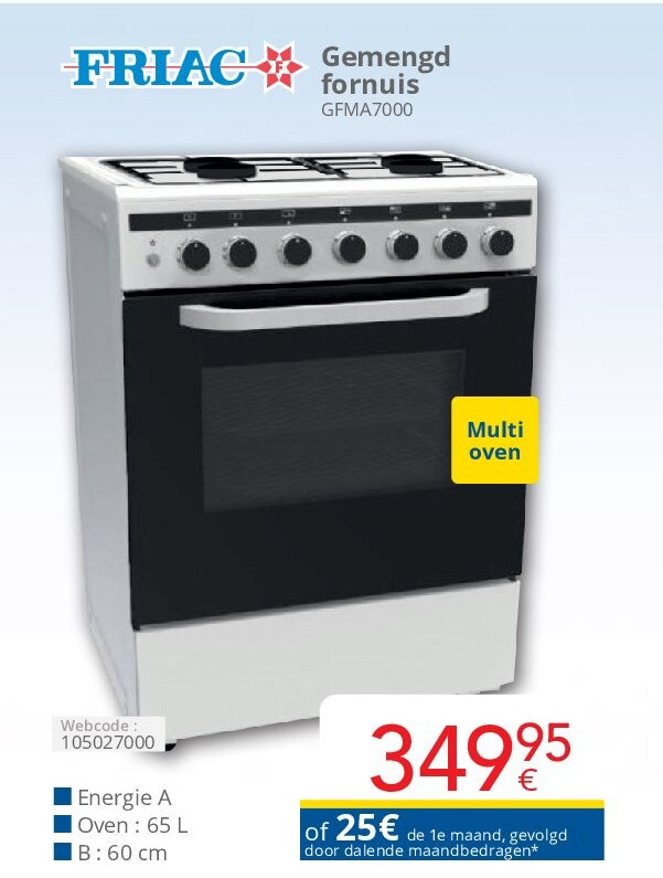 Friac Gemengd fornuis GFMA7000