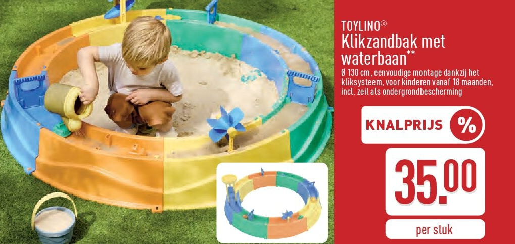 Klikzandbak met waterbaan